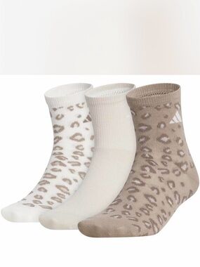 Adidas Women’s Leopard Neutral Luxe High Quarter Socks 3 Pairs